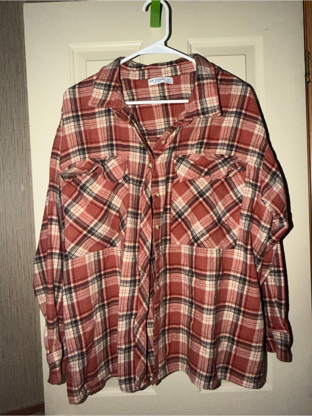 Arizona Jean Company Rust, Cream & Black Plaid Flannel heavy Shirt